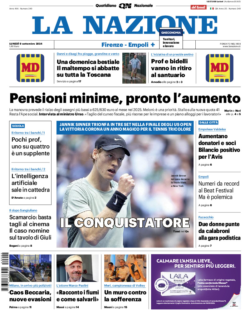 Prima-pagina-la nazione-edizione-di-oggi-20240909